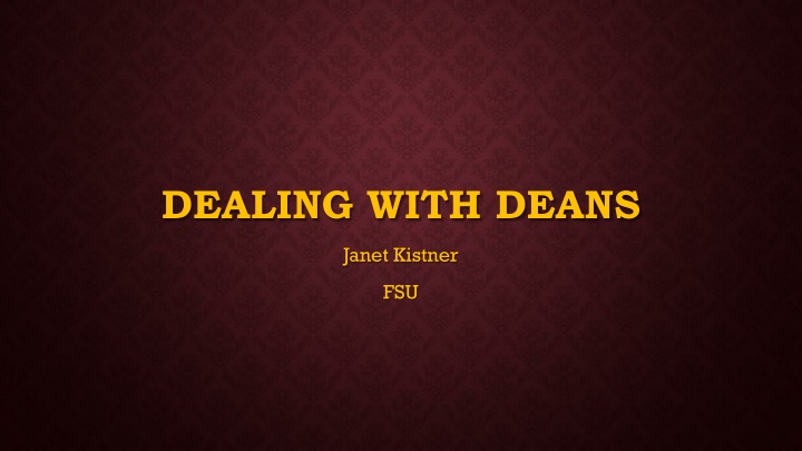 dealing with deans