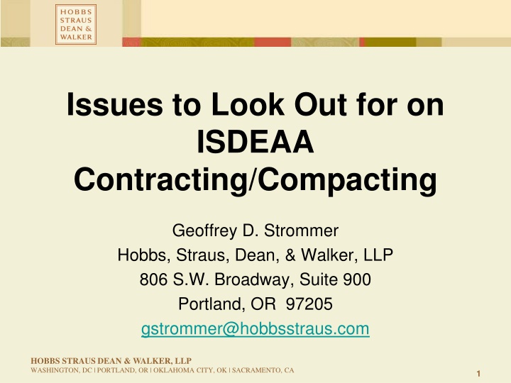 issues to look out for on isdeaa contracting