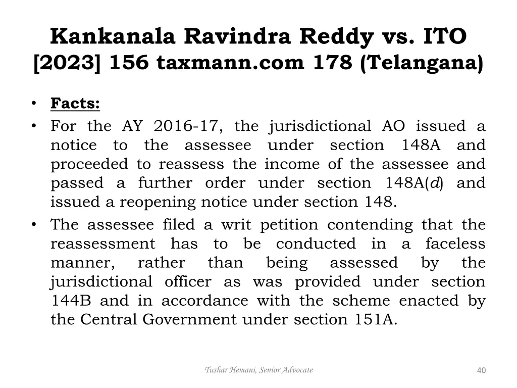 kankanala ravindra reddy vs ito 2023 156 taxmann