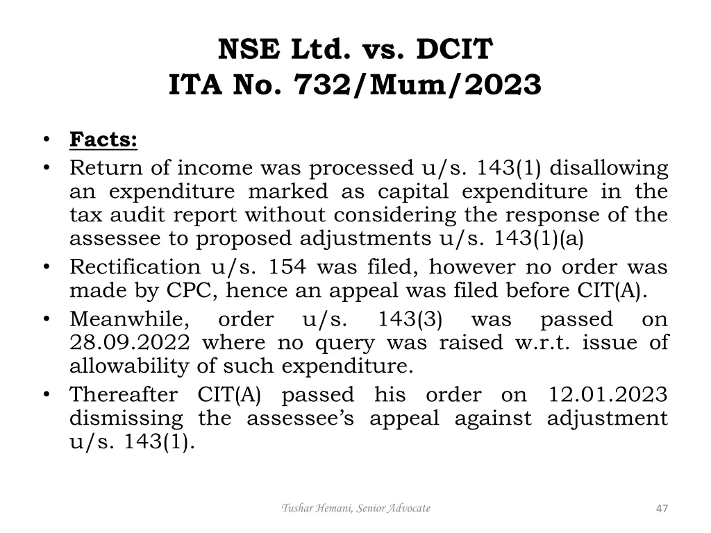 nse ltd vs dcit ita no 732 mum 2023