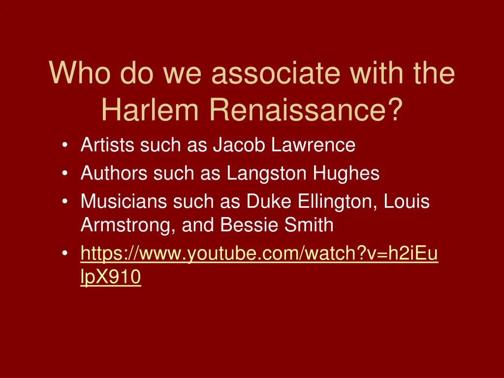 who do we associate with the harlem renaissance