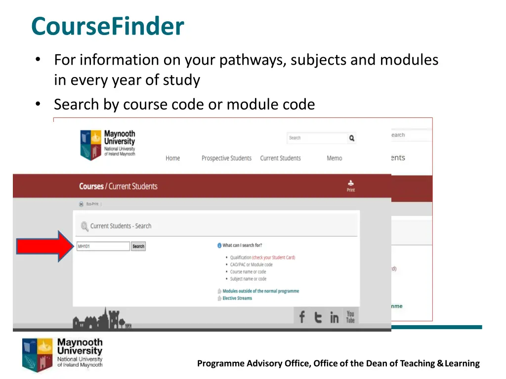 coursefinder for information on your pathways