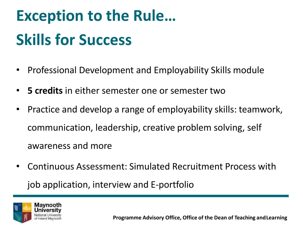 exception to the rule skills for success