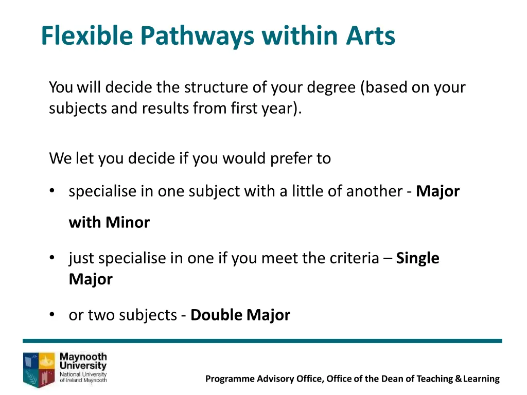 flexible pathways within arts