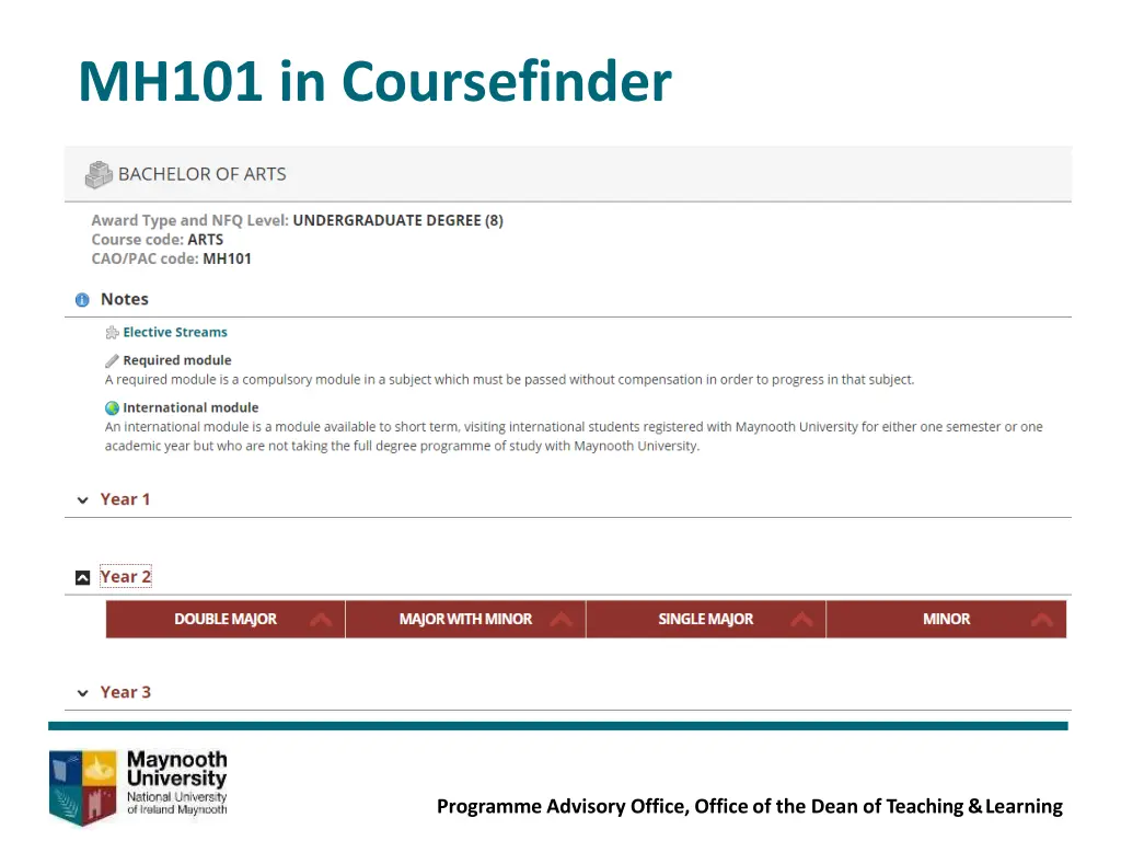 mh101 in coursefinder