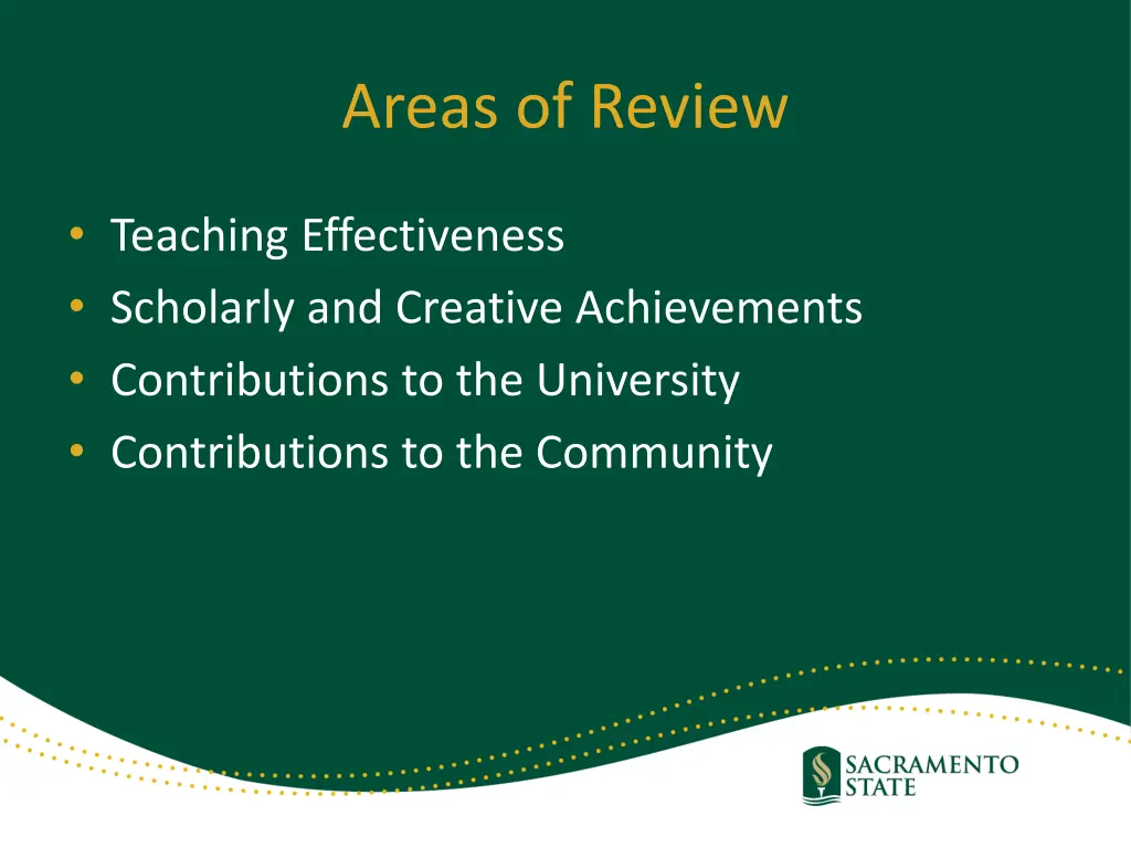 areas of review