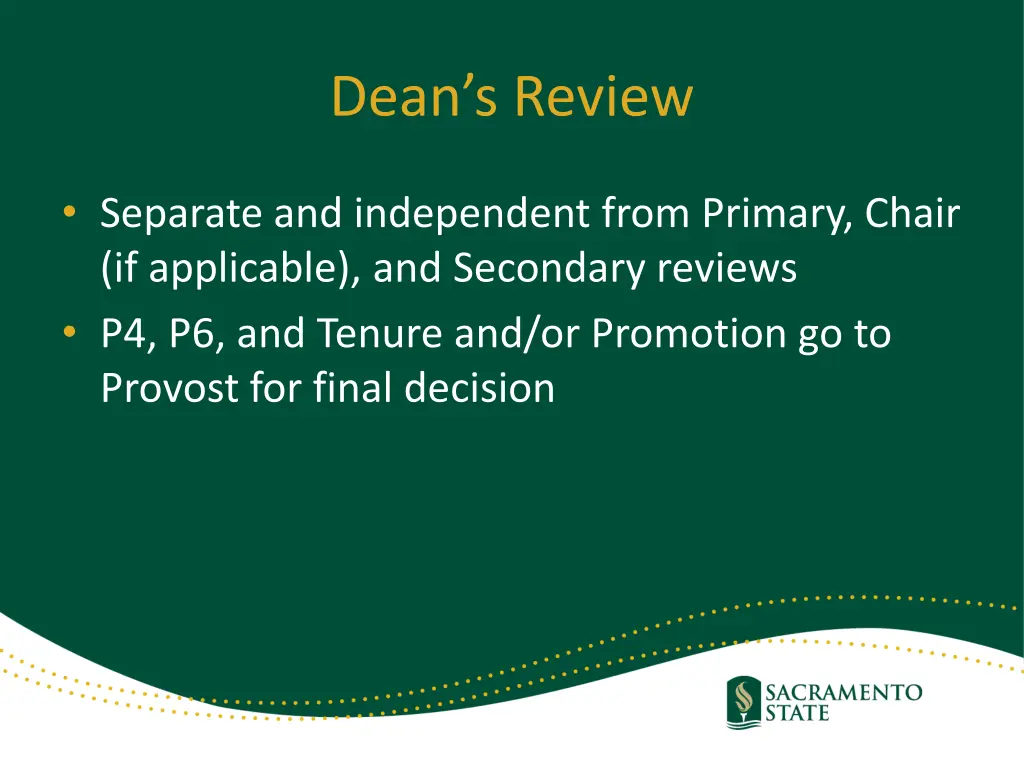 dean s review