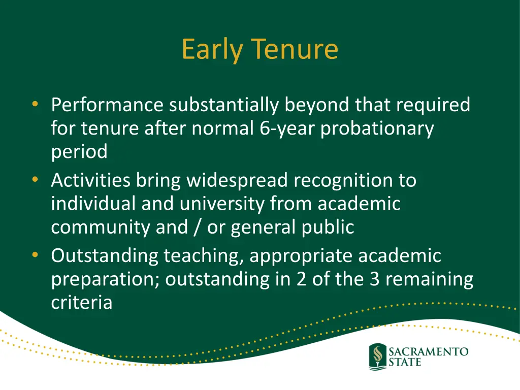 early tenure