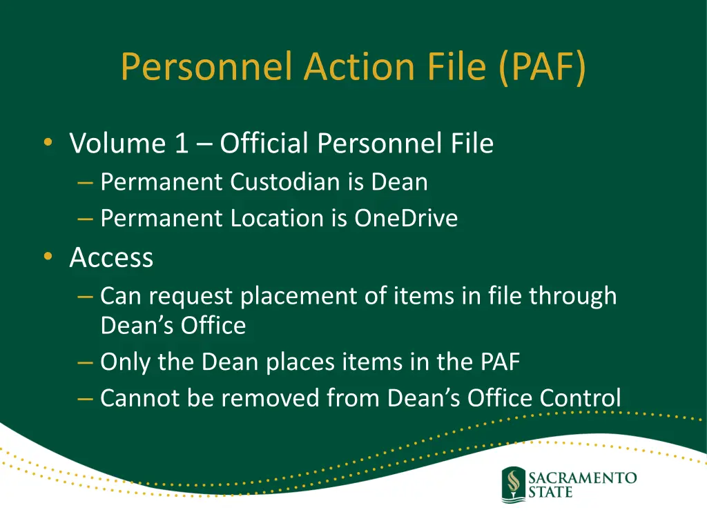 personnel action file paf