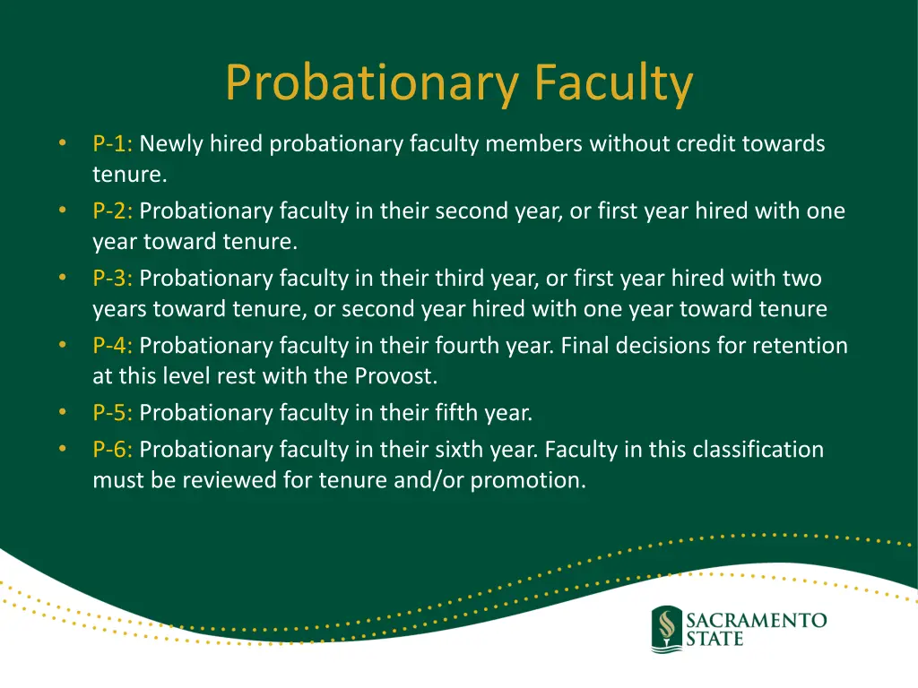 probationary faculty