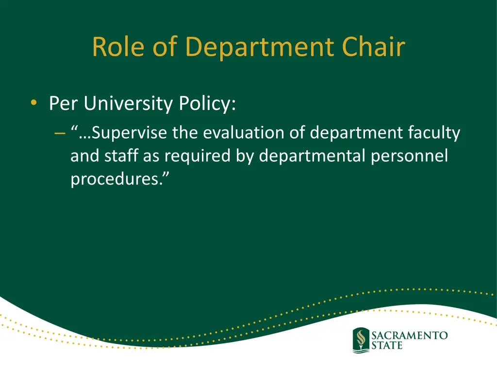 role of department chair