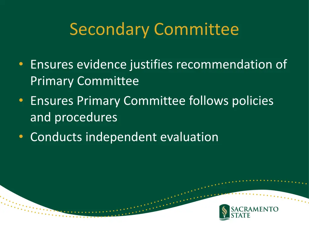 secondary committee