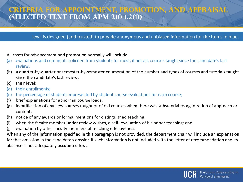 criteria for appointment promotion and appraisal