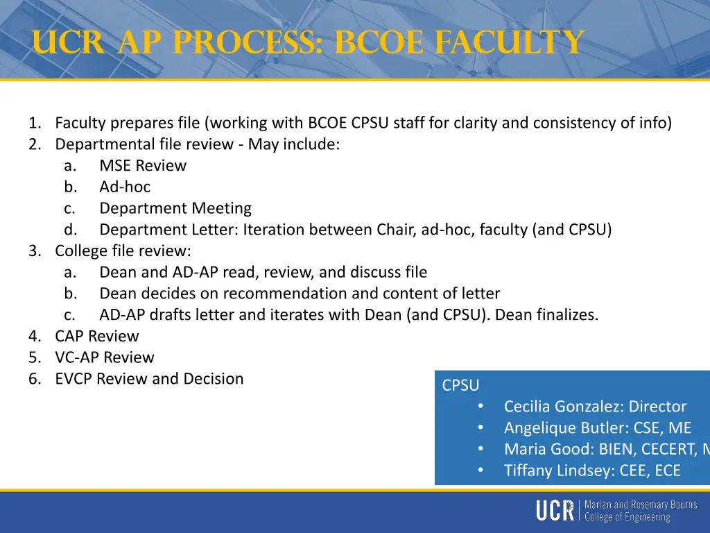 ucr ap process bcoe faculty