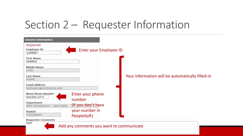 section 2 requester information