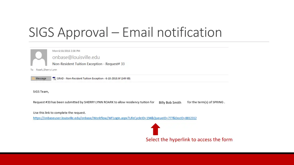 sigs approval email notification