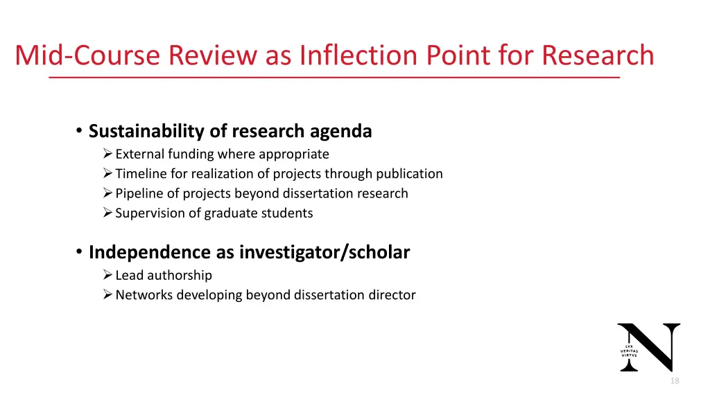 mid course review as inflection point for research