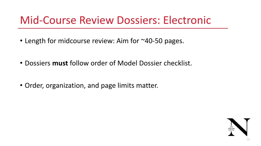 mid course review dossiers electronic