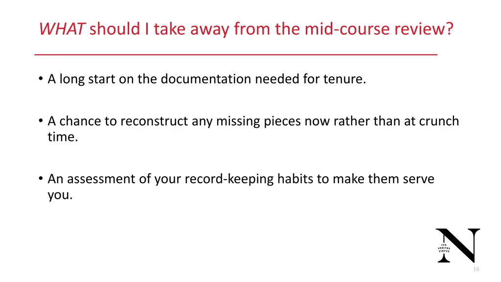 what should i take away from the mid course review