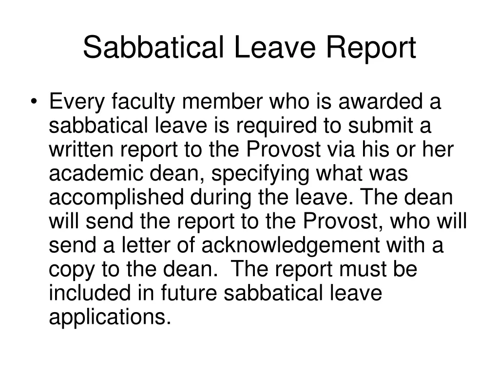 sabbatical leave report