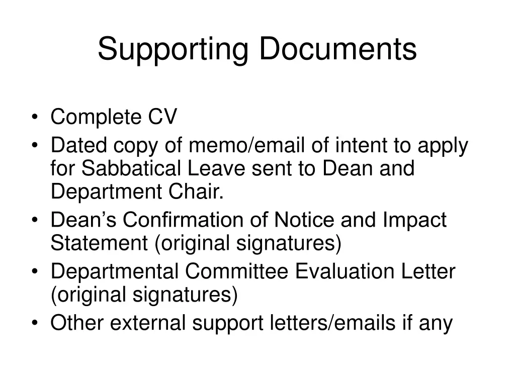 supporting documents