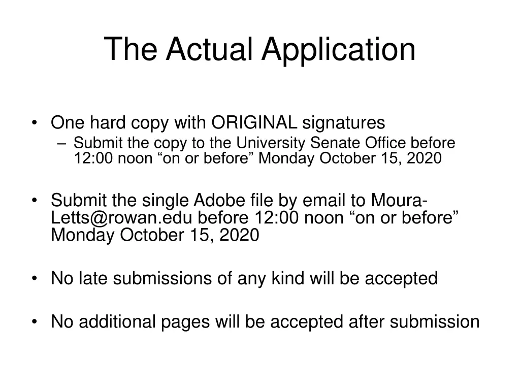 the actual application 1