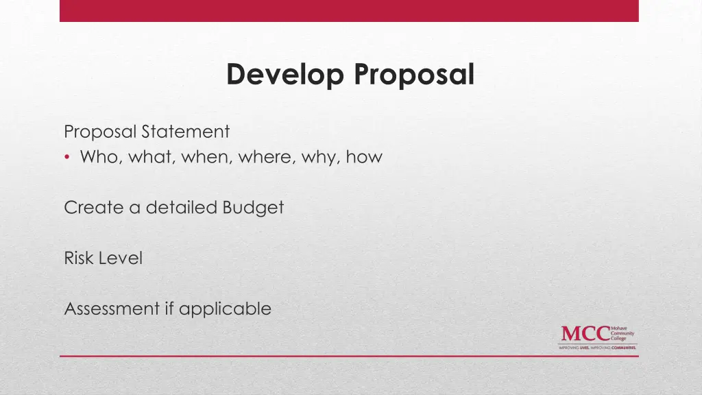 develop proposal