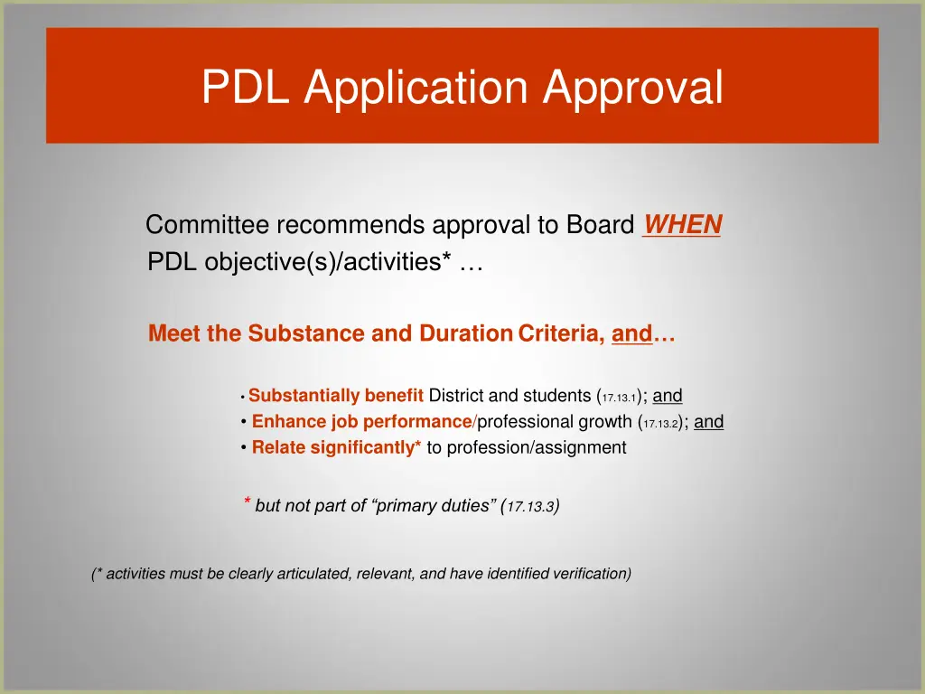 pdl application approval