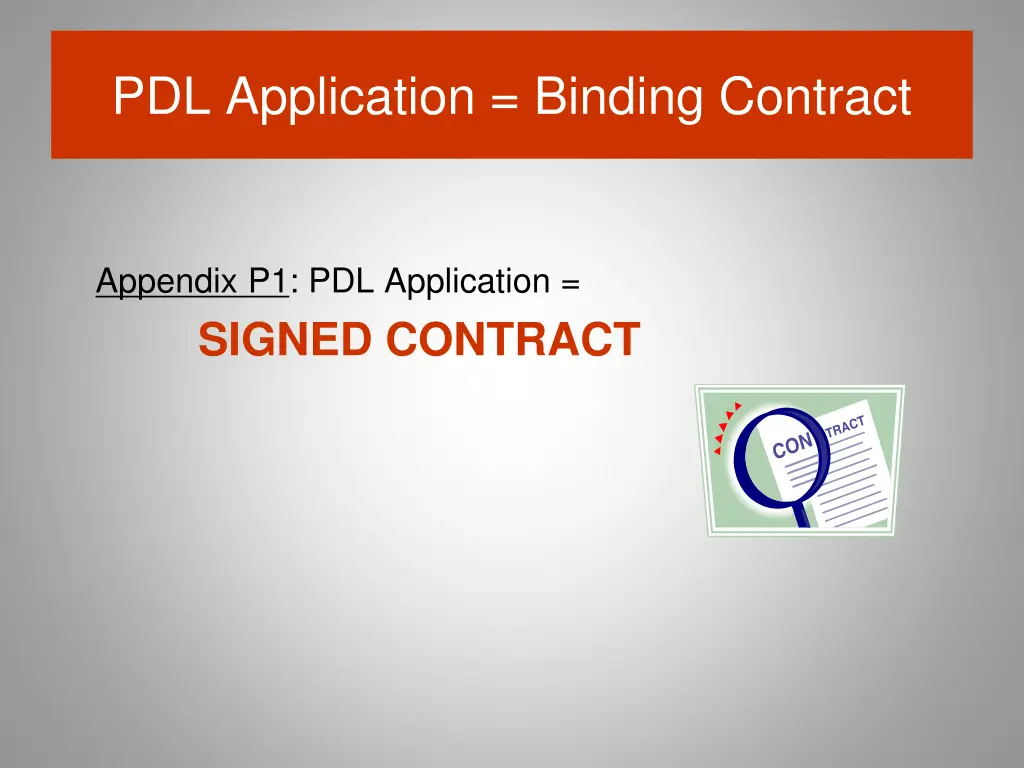 pdl application binding contract