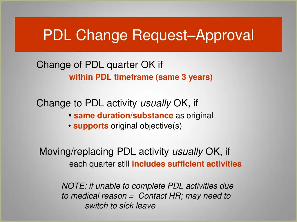 pdl change request approval