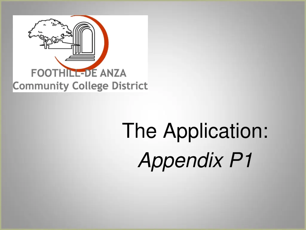 the application appendix p1