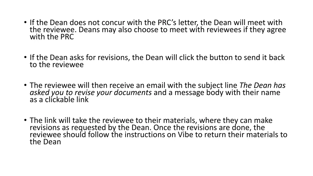 if the dean does not concur with the prc s letter