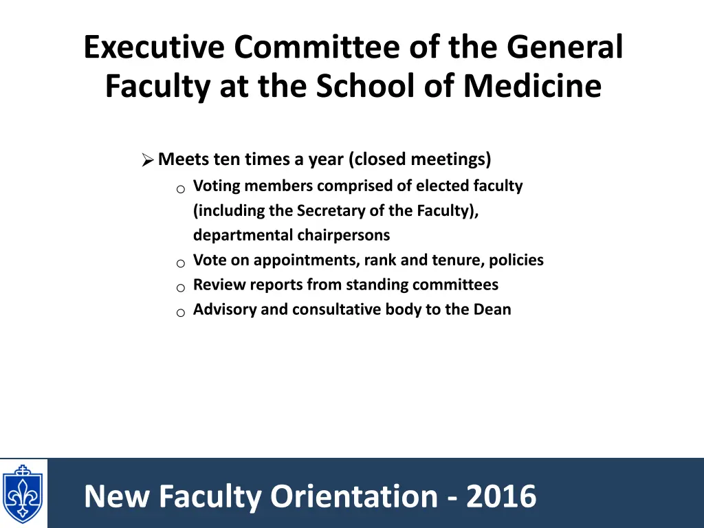 executive committee of the general faculty