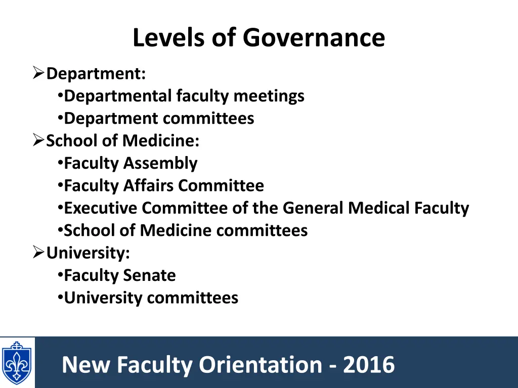 levels of governance department departmental