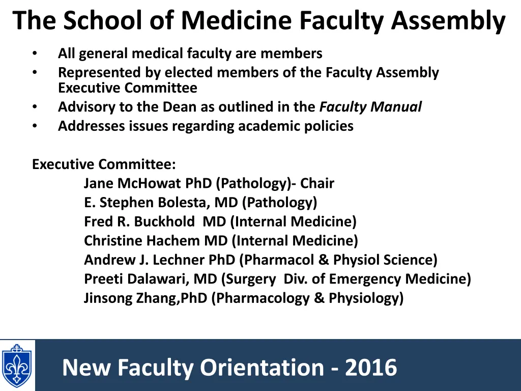 the school of medicine faculty assembly