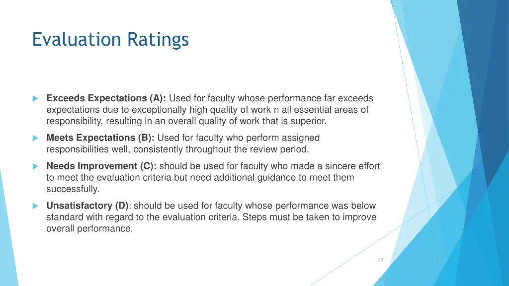 evaluation ratings