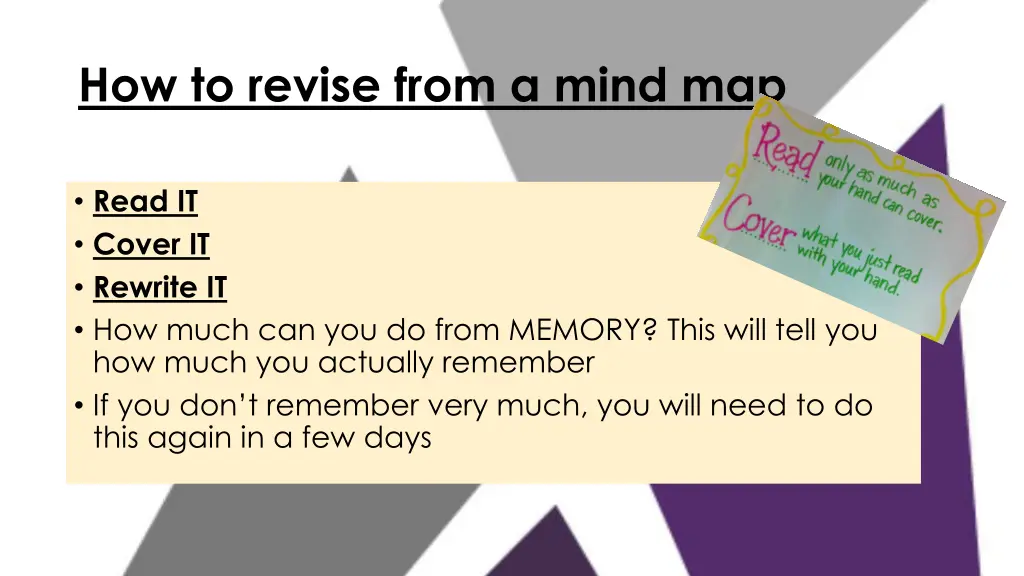 how to revise from a mind map