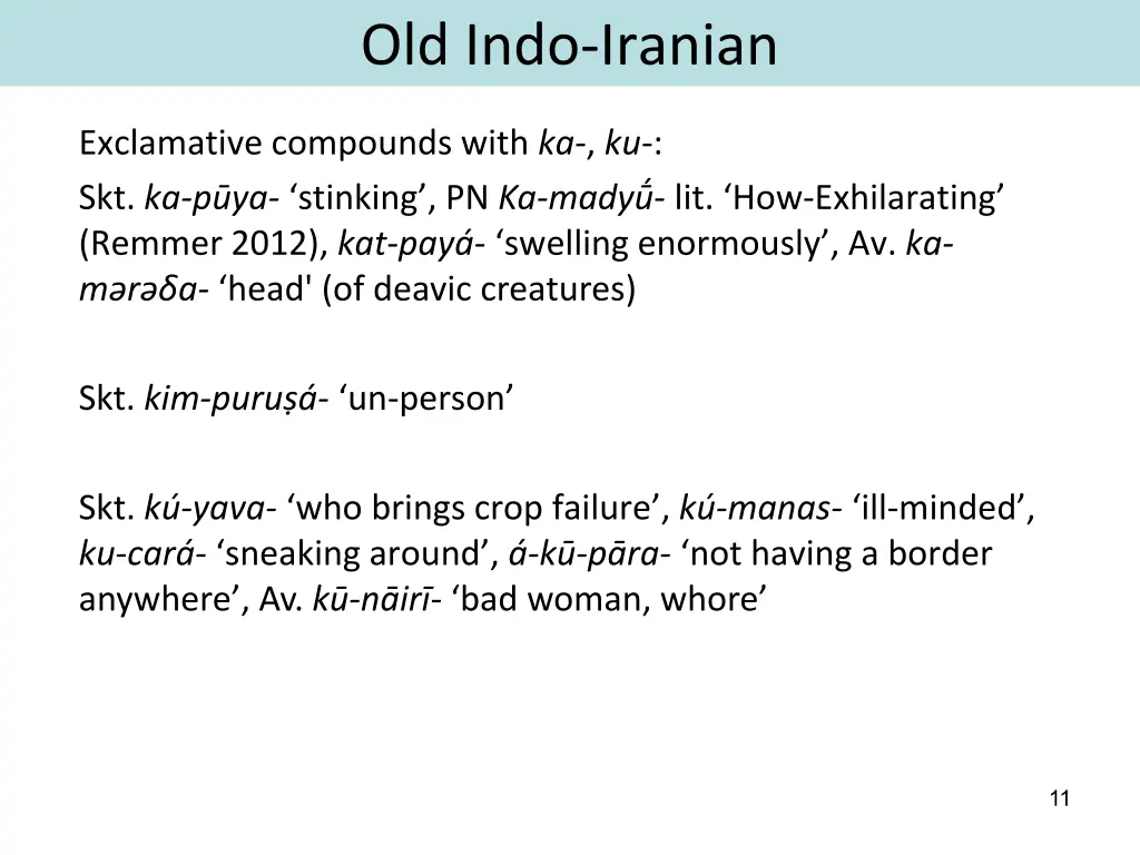 old indo iranian