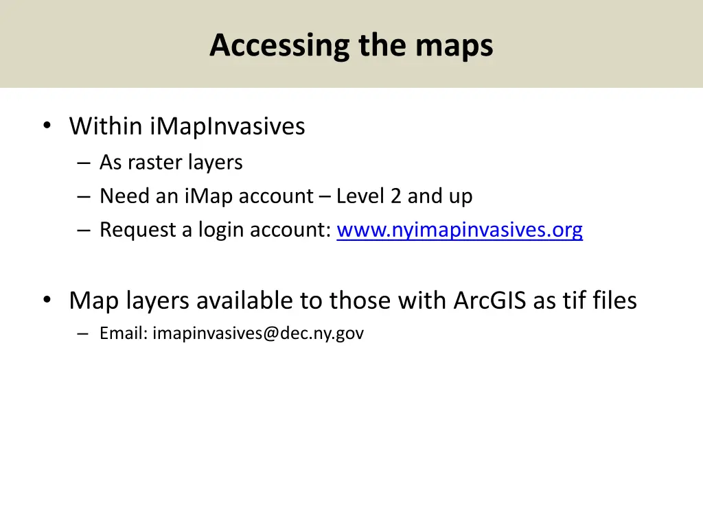 accessing the maps