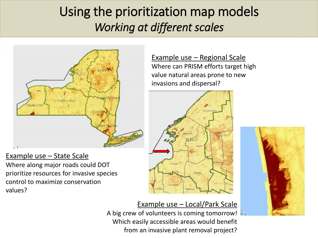 using the prioritization map models using