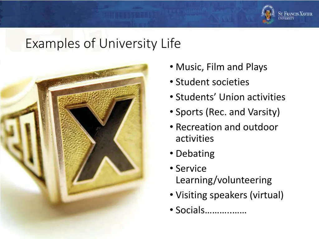 examples of university life