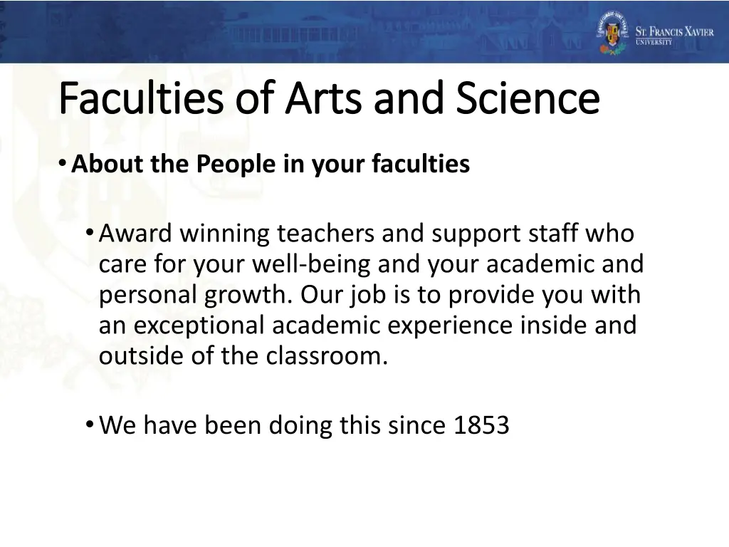 faculties of arts and science faculties of arts