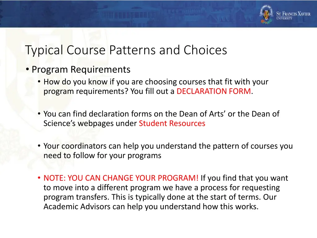 typical course patterns and choices 2