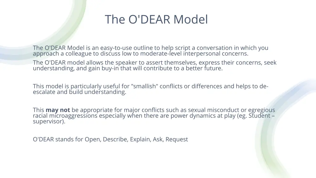 the o dear model