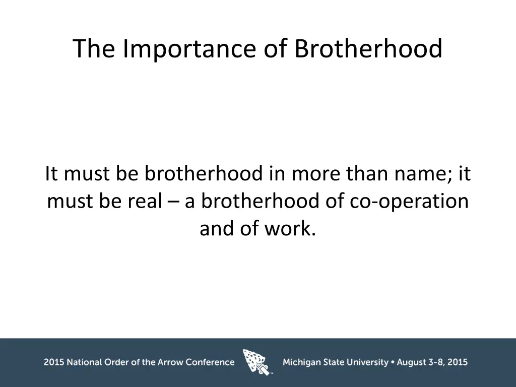 the importance of brotherhood