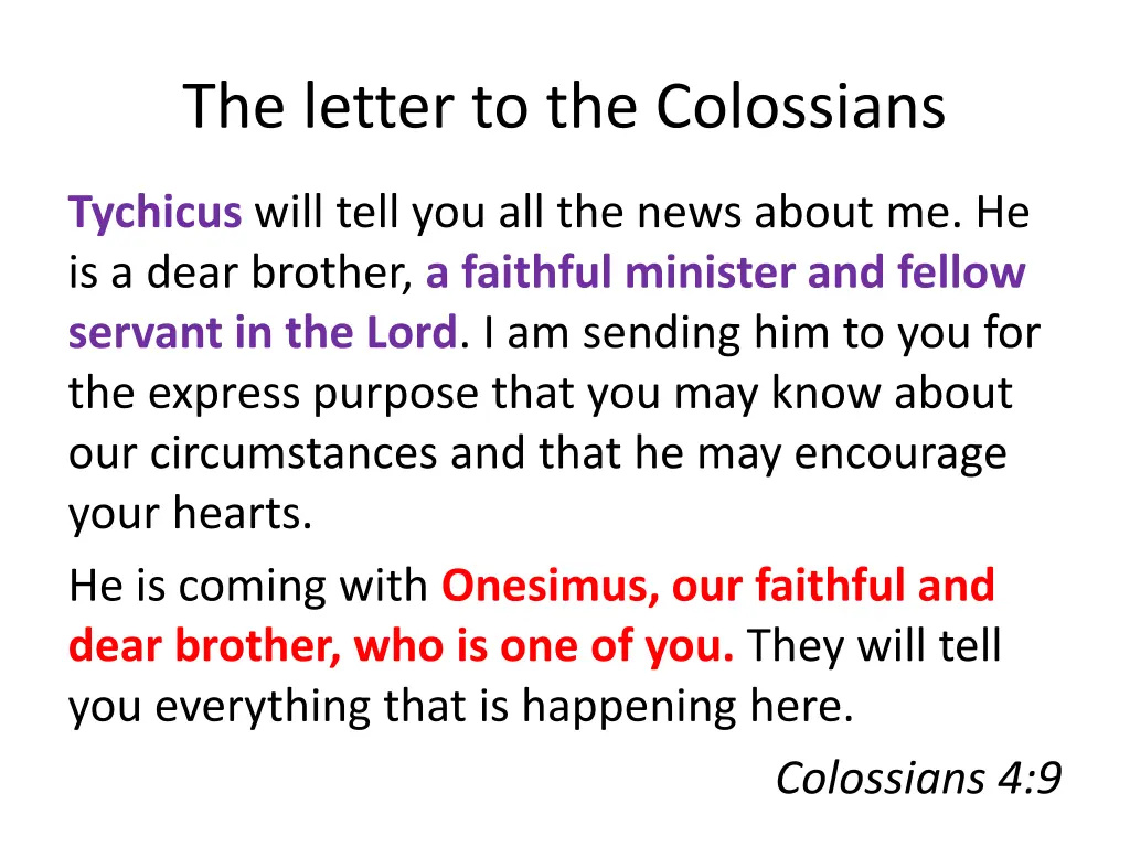 the letter to the colossians