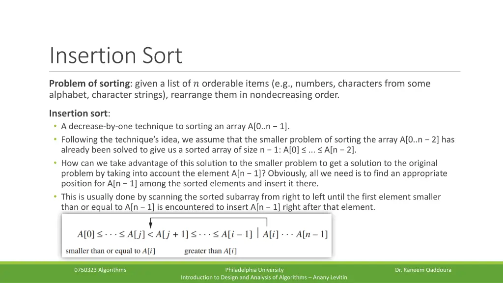 insertion sort 1