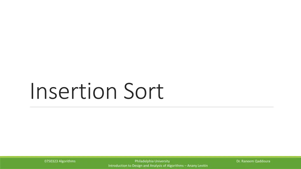 insertion sort