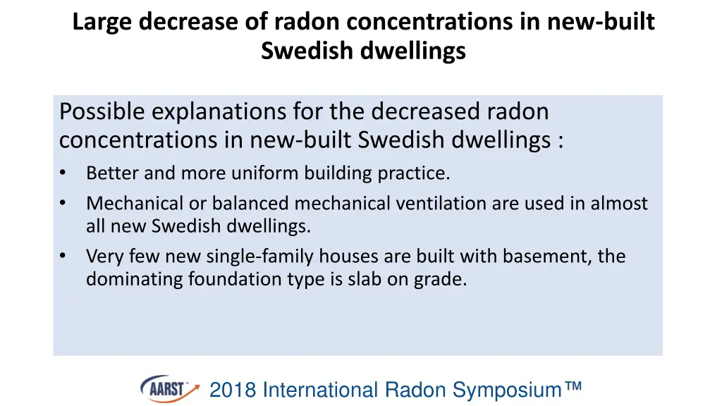 large decrease of radon concentrations 12