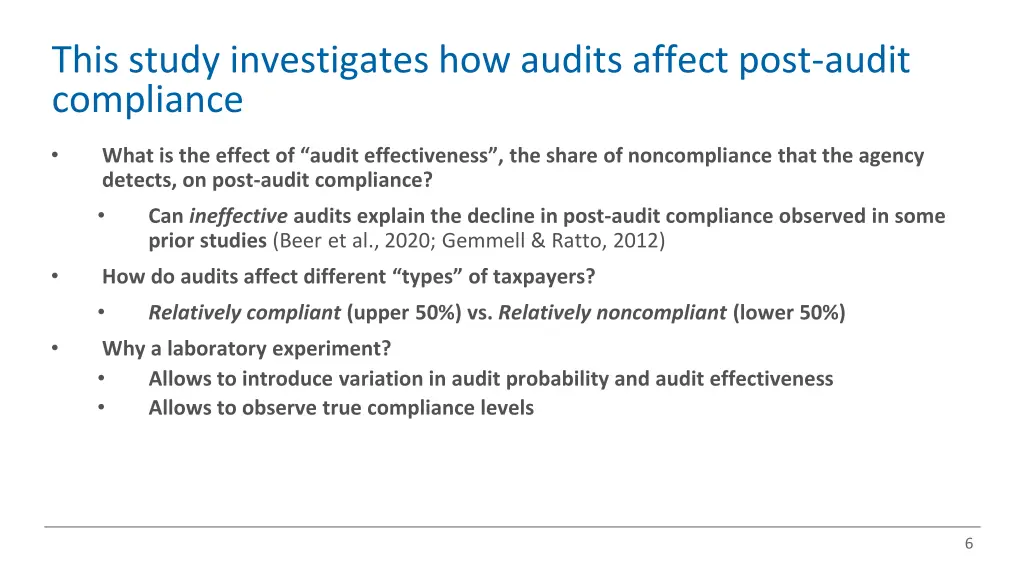 this study investigates how audits affect post